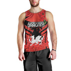Custom Dragons Rugby ANZAC Men Tank Top Gallipoli Soldier With Aboriginal Art