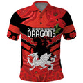 Custom Dragons Rugby ANZAC Polo Shirt Gallipoli Soldier With Aboriginal Art