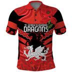 Custom Dragons Rugby ANZAC Polo Shirt Gallipoli Soldier With Aboriginal Art