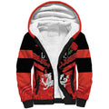 Custom Dragons Rugby ANZAC Sherpa Hoodie Gallipoli Soldier With Aboriginal Art