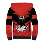 Custom Dragons Rugby ANZAC Sherpa Hoodie Gallipoli Soldier With Aboriginal Art