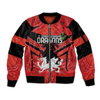 Custom Dragons Rugby ANZAC Sleeve Zip Bomber Jacket Gallipoli Soldier With Aboriginal Art