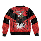 Custom Dragons Rugby ANZAC Sleeve Zip Bomber Jacket Gallipoli Soldier With Aboriginal Art