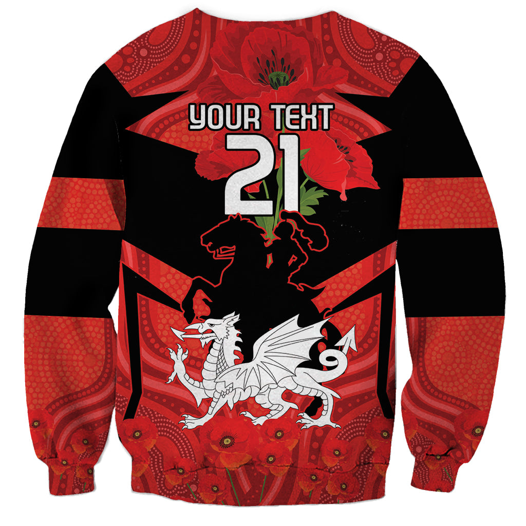 Custom Dragons Rugby ANZAC Sweatshirt Gallipoli Soldier With Aboriginal Art