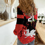 Custom Dragons Rugby ANZAC Women Casual Shirt Gallipoli Soldier With Aboriginal Art