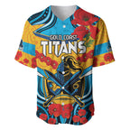 Custom GLD Titans Rugby ANZAC Baseball Jersey Gallipoli Soldier With Aboriginal Art