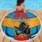 Custom GLD Titans Rugby ANZAC Beach Blanket Gallipoli Soldier With Aboriginal Art