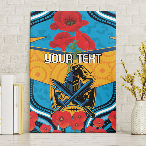 Custom GLD Titans Rugby ANZAC Canvas Wall Art Gallipoli Soldier With Aboriginal Art