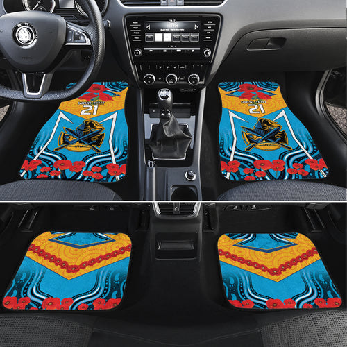 Custom GLD Titans Rugby ANZAC Car Mats Gallipoli Soldier With Aboriginal Art