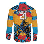 Custom GLD Titans Rugby ANZAC Family Matching Long Sleeve Bodycon Dress and Hawaiian Shirt Gallipoli Soldier With Aboriginal Art