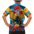 Custom GLD Titans Rugby ANZAC Family Matching Mermaid Dress and Hawaiian Shirt Gallipoli Soldier With Aboriginal Art