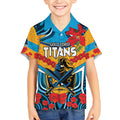 Custom GLD Titans Rugby ANZAC Kid Hawaiian Shirt Gallipoli Soldier With Aboriginal Art