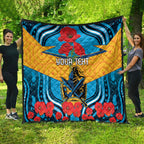 Custom GLD Titans Rugby ANZAC Quilt Gallipoli Soldier With Aboriginal Art