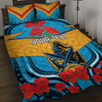 Custom GLD Titans Rugby ANZAC Quilt Bed Set Gallipoli Soldier With Aboriginal Art