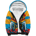 Custom GLD Titans Rugby ANZAC Sherpa Hoodie Gallipoli Soldier With Aboriginal Art