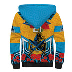 Custom GLD Titans Rugby ANZAC Sherpa Hoodie Gallipoli Soldier With Aboriginal Art