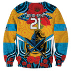 Custom GLD Titans Rugby ANZAC Sweatshirt Gallipoli Soldier With Aboriginal Art