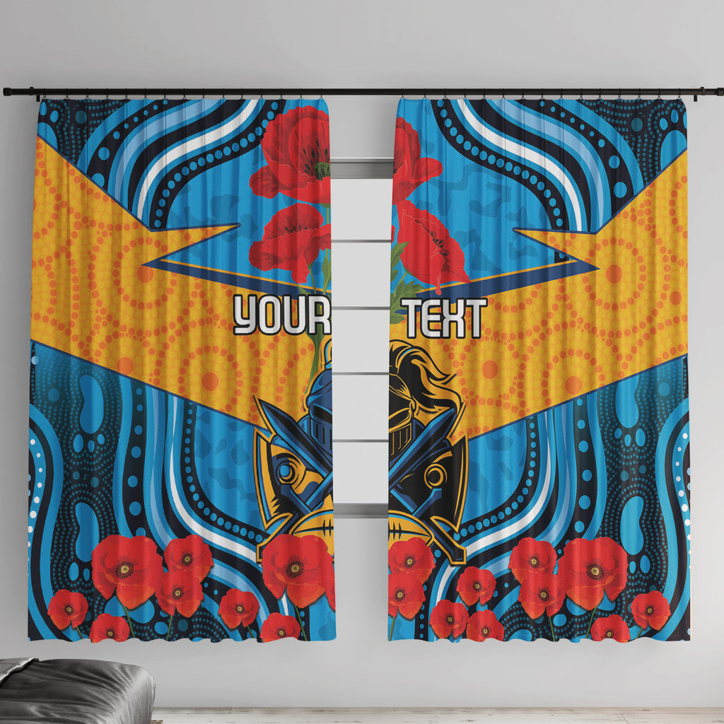 Custom GLD Titans Rugby ANZAC Window Curtain Gallipoli Soldier With Aboriginal Art