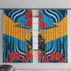 Custom GLD Titans Rugby ANZAC Window Curtain Gallipoli Soldier With Aboriginal Art