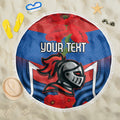 Custom Knights Rugby ANZAC Beach Blanket Novocastrians Gallipoli Soldier With Aboriginal Art
