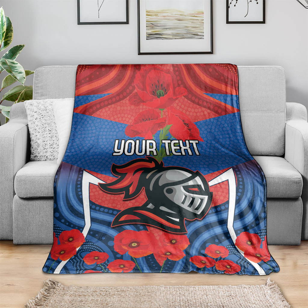 Custom Knights Rugby ANZAC Blanket Novocastrians Gallipoli Soldier With Aboriginal Art