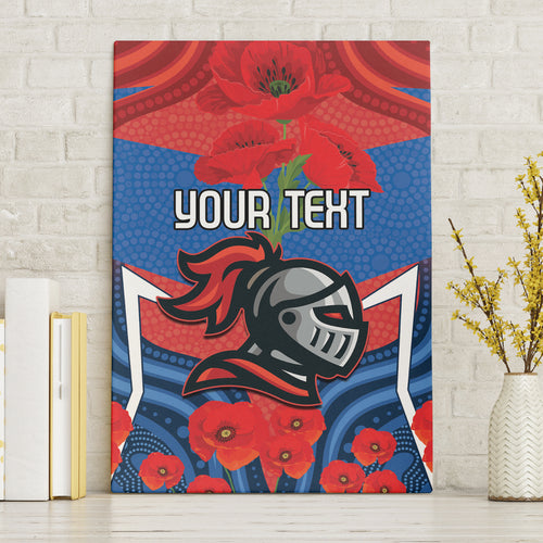 Custom Knights Rugby ANZAC Canvas Wall Art Novocastrians Gallipoli Soldier With Aboriginal Art