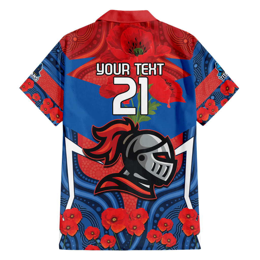 Custom Knights Rugby ANZAC Hawaiian Shirt Novocastrians Gallipoli Soldier With Aboriginal Art