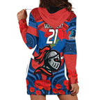 Custom Knights Rugby ANZAC Hoodie Dress Novocastrians Gallipoli Soldier With Aboriginal Art