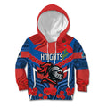 Custom Knights Rugby ANZAC Kid Hoodie Novocastrians Gallipoli Soldier With Aboriginal Art