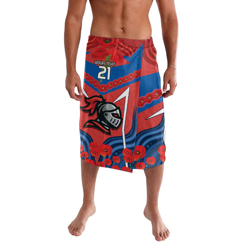 Custom Knights Rugby ANZAC Lavalava Novocastrians Gallipoli Soldier With Aboriginal Art
