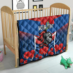 Custom Knights Rugby ANZAC Quilt Novocastrians Gallipoli Soldier With Aboriginal Art