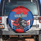 Custom Knights Rugby ANZAC Spare Tire Cover Novocastrians Gallipoli Soldier With Aboriginal Art
