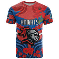 Custom Knights Rugby ANZAC T Shirt Novocastrians Gallipoli Soldier With Aboriginal Art