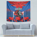 Custom Knights Rugby ANZAC Tapestry Novocastrians Gallipoli Soldier With Aboriginal Art