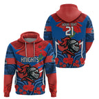 Custom Knights Rugby ANZAC Zip Hoodie Novocastrians Gallipoli Soldier With Aboriginal Art