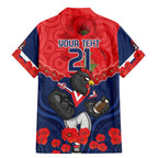 Custom Roosters Rugby ANZAC Family Matching Mermaid Dress and Hawaiian Shirt Sydney Gallipoli Soldier With Aboriginal Art