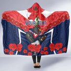 Custom Roosters Rugby ANZAC Hooded Blanket Sydney Gallipoli Soldier With Aboriginal Art