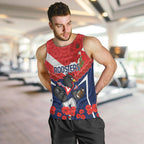Custom Roosters Rugby ANZAC Men Tank Top Sydney Gallipoli Soldier With Aboriginal Art