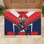 Custom Roosters Rugby ANZAC Rubber Doormat Sydney Gallipoli Soldier With Aboriginal Art