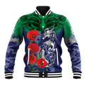 Custom Warriors Rugby ANZAC Baseball Jacket Gallipoli Soldier With Aboriginal Art