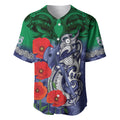 Custom Warriors Rugby ANZAC Baseball Jersey Gallipoli Soldier With Aboriginal Art