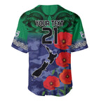 Custom Warriors Rugby ANZAC Baseball Jersey Gallipoli Soldier With Aboriginal Art