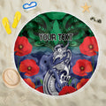 Custom Warriors Rugby ANZAC Beach Blanket Gallipoli Soldier With Aboriginal Art