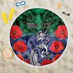 Custom Warriors Rugby ANZAC Beach Blanket Gallipoli Soldier With Aboriginal Art