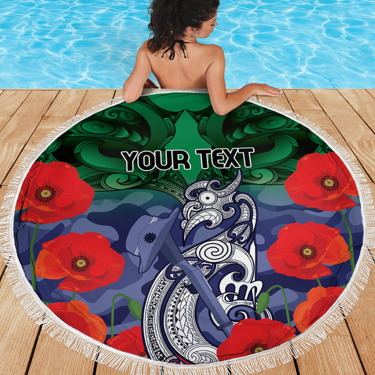 Custom Warriors Rugby ANZAC Beach Blanket Gallipoli Soldier With Aboriginal Art