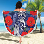 Custom Warriors Rugby ANZAC Beach Blanket Gallipoli Soldier With Aboriginal Art