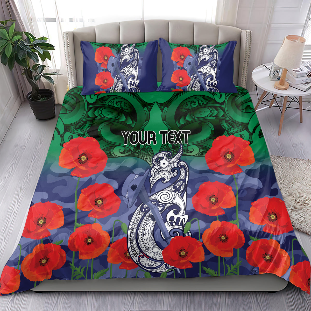 Custom Warriors Rugby ANZAC Bedding Set Gallipoli Soldier With Aboriginal Art