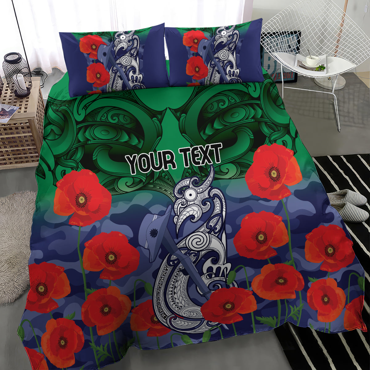 Custom Warriors Rugby ANZAC Bedding Set Gallipoli Soldier With Aboriginal Art