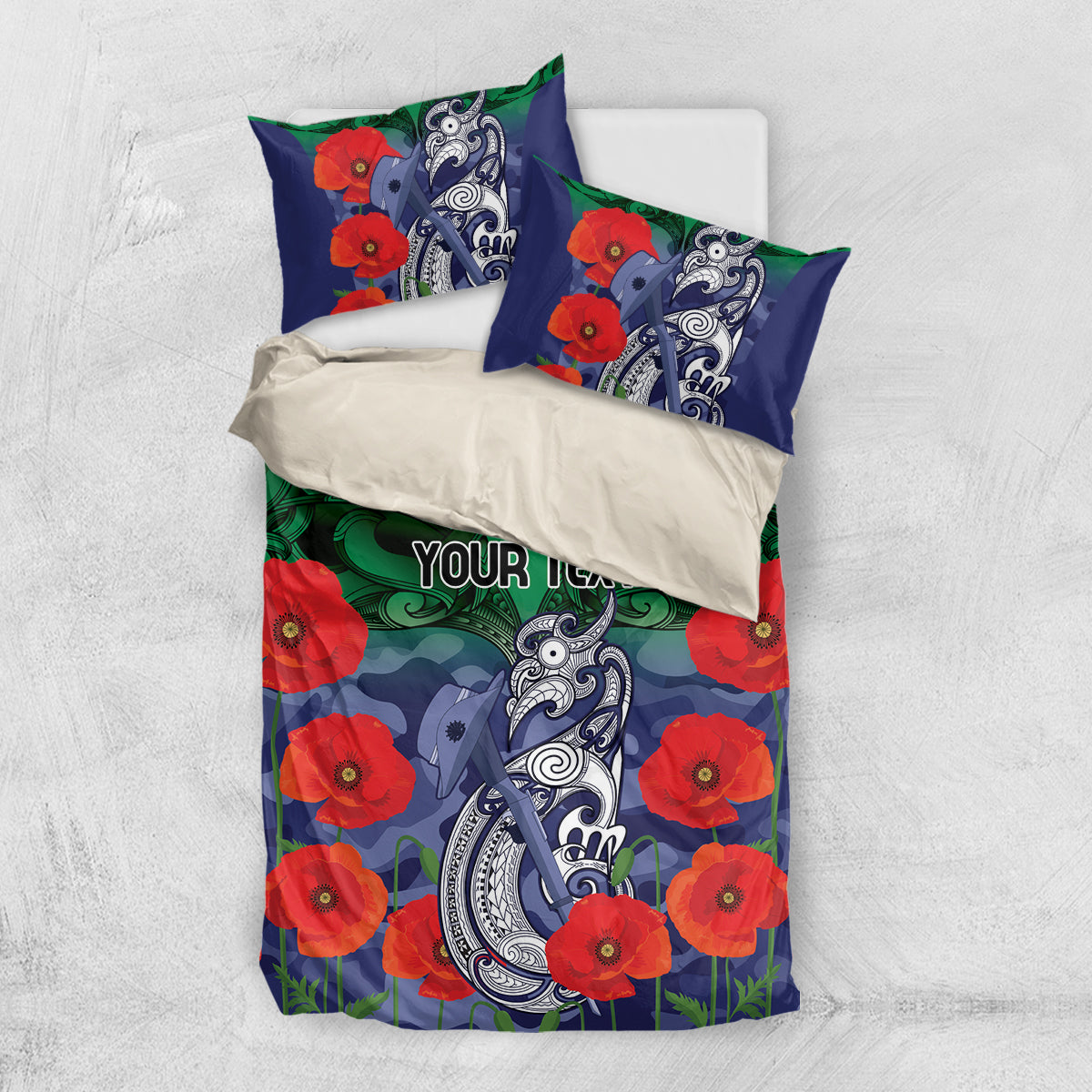 Custom Warriors Rugby ANZAC Bedding Set Gallipoli Soldier With Aboriginal Art