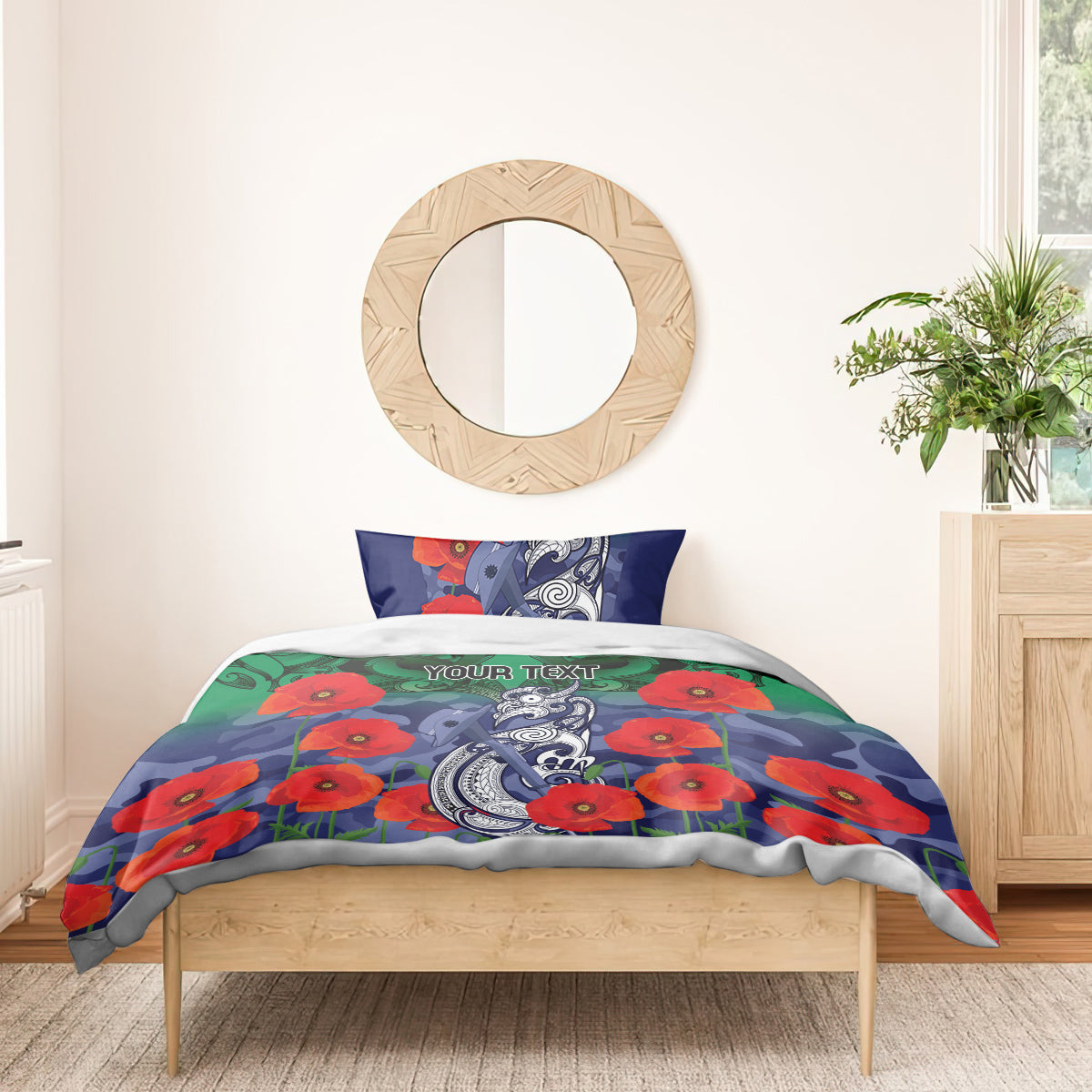 Custom Warriors Rugby ANZAC Bedding Set Gallipoli Soldier With Aboriginal Art